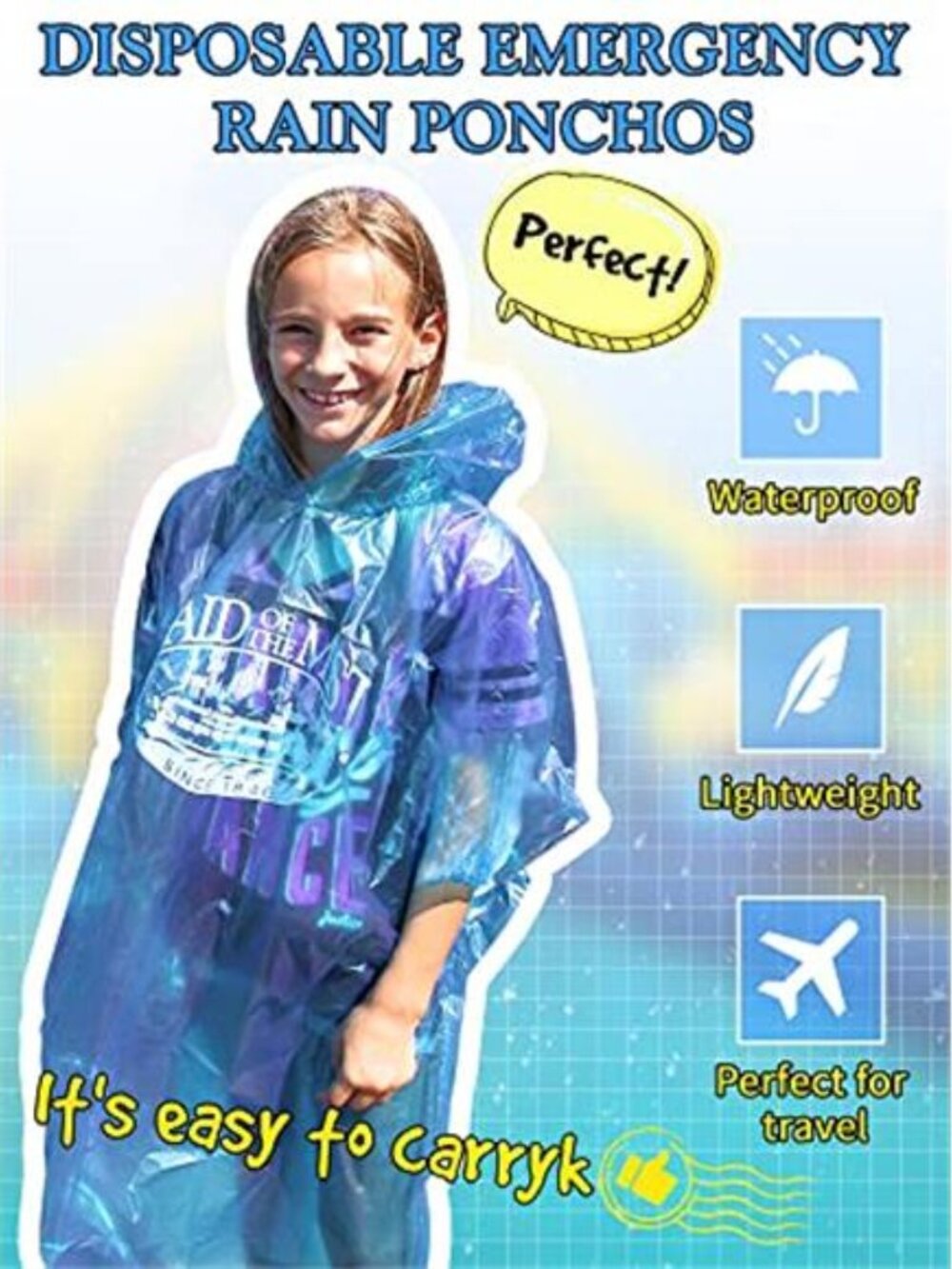 Disposable Rain Ponchos 40 Pack Waterproof Hooded Raincoat Camping Outdoor - Picture 5 of 6